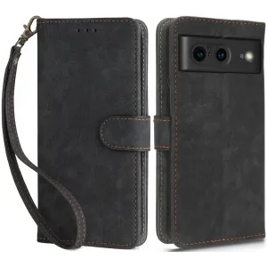 Phonesta Vintage Skin Book Wallet Case hoesje voor Google Pixel 8 - Zwart