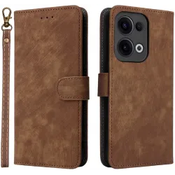 Phonesta Vintage Skin Book Wallet Case hoesje voor Oppo Reno13 - Bruin