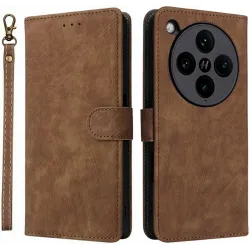 Phonesta Vintage Skin Book Wallet Case hoesje voor Oppo Find X8 Pro - Bruin
