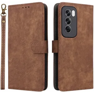 Phonesta Vintage Skin Book Wallet Case hoesje voor Oppo Reno12 Pro - Bruin
