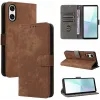 Phonesta Vintage Skin Book Wallet Case hoesje voor Sony Xperia 10 VI - Bruin 6