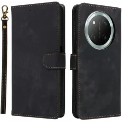 Phonesta Vintage Skin Book Wallet Case hoesje voor HONOR Magic7 Lite - Zwart