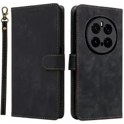 Phonesta Vintage Skin Book Wallet Case hoesje voor HONOR Magic7 Pro - Zwart