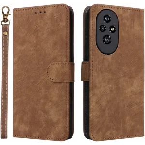 Phonesta Vintage Skin Book Wallet Case hoesje voor HONOR 200 - Bruin