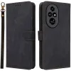 Phonesta Vintage Skin Book Wallet Case hoesje voor HONOR 200 Pro - Zwart