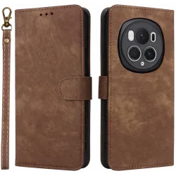 Phonesta Vintage Skin Book Wallet Case hoesje voor HONOR Magic6 Pro - Bruin