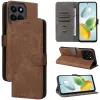 Phonesta Vintage Skin Book Wallet Case hoesje voor HONOR 200 Smart - Bruin 8