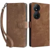 Phonesta Vintage Skin Book Wallet Case hoesje voor HONOR 90 Smart/X7b - Bruin