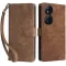 Phonesta Vintage Skin Book Wallet Case hoesje voor HONOR 90 Smart/X7b - Bruin