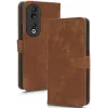 Phonesta Vintage Skin Book Wallet Case hoesje voor HONOR 90 - Bruin 8