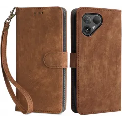 Phonesta Vintage Skin Book Wallet Case hoesje voor Fairphone 5 - Bruin