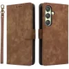Phonesta Vintage Skin Book Wallet Case hoesje voor Samsung Galaxy S25 - Bruin