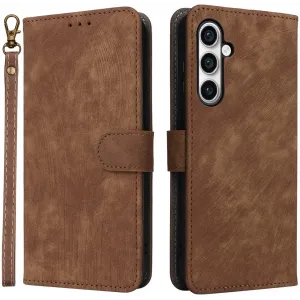 Phonesta Vintage Skin Book Wallet Case hoesje voor Samsung Galaxy S24 FE - Bruin