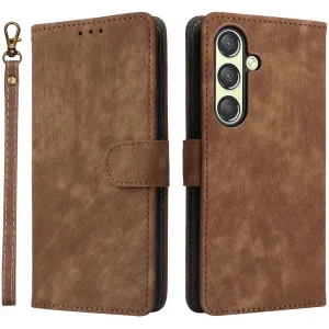 Phonesta Vintage Skin Book Wallet Case hoesje voor Samsung Galaxy S25 Plus - Bruin