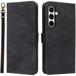 Phonesta Vintage Skin Book Wallet Case hoesje voor Samsung Galaxy A35 - Zwart
