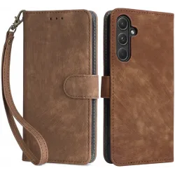 Phonesta Vintage Skin Book Wallet Case hoesje voor Samsung Galaxy A55 - Bruin