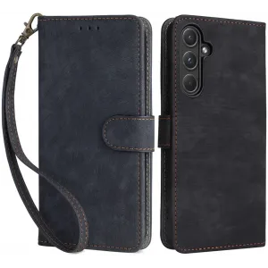 Phonesta Vintage Skin Book Wallet Case hoesje voor Samsung Galaxy A55 - Zwart