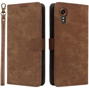 Phonesta Vintage Skin Book Wallet Case hoesje voor Samsung Galaxy Xcover 7 - Bruin