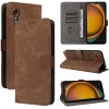 Phonesta Vintage Skin Book Wallet Case hoesje voor Samsung Galaxy Xcover 7 - Bruin 8