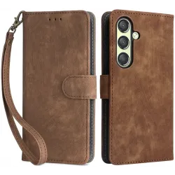 Phonesta Vintage Skin Book Wallet Case hoesje voor Samsung Galaxy S24 - Bruin