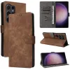 Phonesta Vintage Skin Book Wallet Case hoesje voor Samsung Galaxy S24 Ultra - Bruin 2