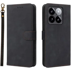 Phonesta Vintage Skin Book Wallet Case hoesje voor Xiaomi 14T - Zwart