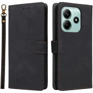 Phonesta Vintage Skin Book Wallet Case hoesje voor Xiaomi Redmi Note 14 5G - Zwart