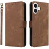 Phonesta Vintage Skin Book Wallet Case hoesje voor Apple iPhone 16 Plus - Bruin