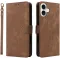 Phonesta Vintage Skin Book Wallet Case hoesje voor Apple iPhone 16 Plus - Bruin