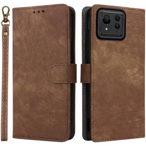 Phonesta Vintage Skin Book Wallet Case hoesje voor Asus Zenfone 11 Ultra - Bruin