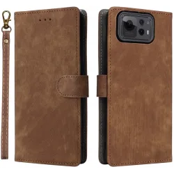 Phonesta Vintage Skin Book Wallet Case hoesje voor Asus Zenfone 12 Ultra - Bruin