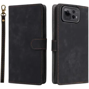 Phonesta Vintage Skin Book Wallet Case hoesje voor Asus Zenfone 12 Ultra - Zwart