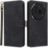 Phonesta Vintage Skin Book Wallet Case hoesje voor Nothing Phone (3a) Pro - Zwart