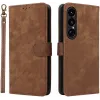 Phonesta Vintage Skin Book Wallet Case hoesje voor Sony Xperia 1 VII - Bruin