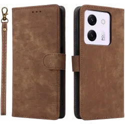 Phonesta Vintage Skin Book Wallet Case hoesje voor Xiaomi Poco M7 Pro - Bruin