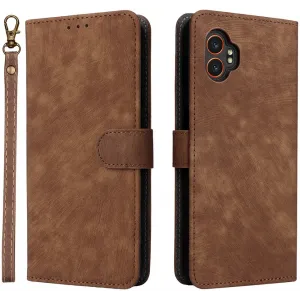 Phonesta Vintage Skin Book Wallet Case hoesje voor Samsung Galaxy Xcover 7 Pro - Bruin