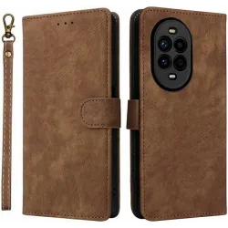 Phonesta Vintage Skin Book Wallet Case hoesje voor Huawei nova 13 Pro - Bruin