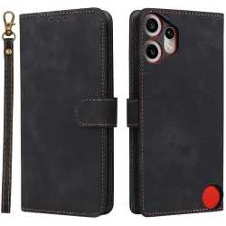 Phonesta Vintage Skin Book Wallet Case hoesje voor Nothing CMF Phone 2 Pro - Zwart