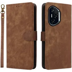 Phonesta Vintage Skin Book Wallet Case hoesje voor HONOR 400 - Bruin