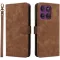 Phonesta Vintage Skin Book Wallet Case hoesje voor Motorola Edge 60 Pro - Bruin