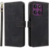 Phonesta Vintage Skin Book Wallet Case hoesje voor Motorola Edge 60 Pro - Zwart
