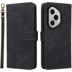 Phonesta Vintage Skin Book Wallet Case hoesje voor HONOR 400 Pro - Zwart
