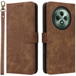 Phonesta Vintage Skin Book Wallet Case hoesje voor Oppo Reno12 F/Reno12 FS - Bruin