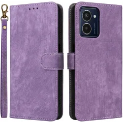 Phonesta Vintage Skin Book Wallet Case hoesje voor HMD Pulse/Pulse Plus/Pulse Pro - Paars