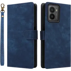 Phonesta Vintage Skin Book Wallet Case hoesje voor HMD Fusion - Blauw
