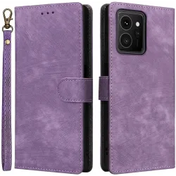 Phonesta Vintage Skin Book Wallet Case hoesje voor HMD Skyline - Paars
