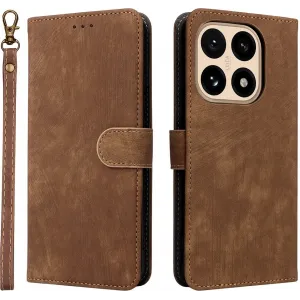 Phonesta Vintage Skin Book Wallet Case hoesje voor Xiaomi 15T - Bruin