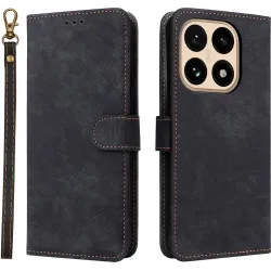 Phonesta Vintage Skin Book Wallet Case hoesje voor Xiaomi 15T - Zwart