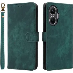 Phonesta Vintage Skin Book Wallet Case hoesje voor Xiaomi Poco F7 - Groen