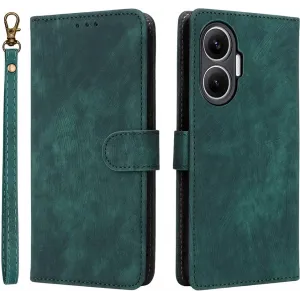 Phonesta Vintage Skin Book Wallet Case hoesje voor Xiaomi Poco F7 - Groen